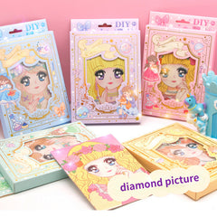 Cartoon Beauty Girl Diamond Painting DIY With Diamond Painting Sticker