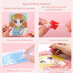 Cartoon Beauty Girl Diamond Painting DIY With Diamond Painting Sticker
