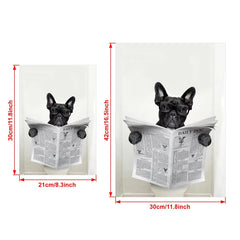 French Bulldog Poster & Canvas Funny Dog Toilet Wall Art Home Decor