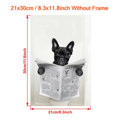 French Bulldog Poster & Canvas Funny Dog Toilet Wall Art Home Decor