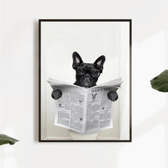 French Bulldog Poster & Canvas Funny Dog Toilet Wall Art Home Decor