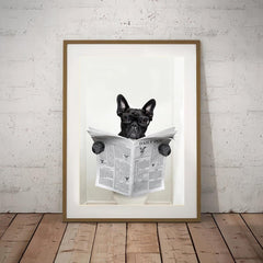 French Bulldog Poster & Canvas Funny Dog Toilet Wall Art Home Decor
