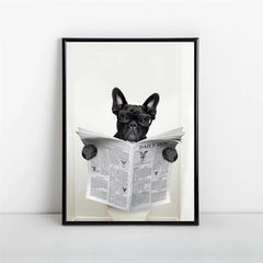 French Bulldog Poster & Canvas Funny Dog Toilet Wall Art Home Decor