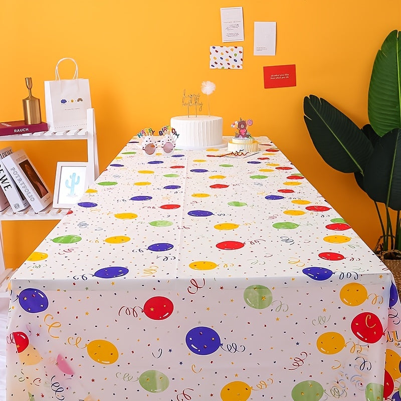 Happy Birthday Balloons Tablecloth for Parties and Events