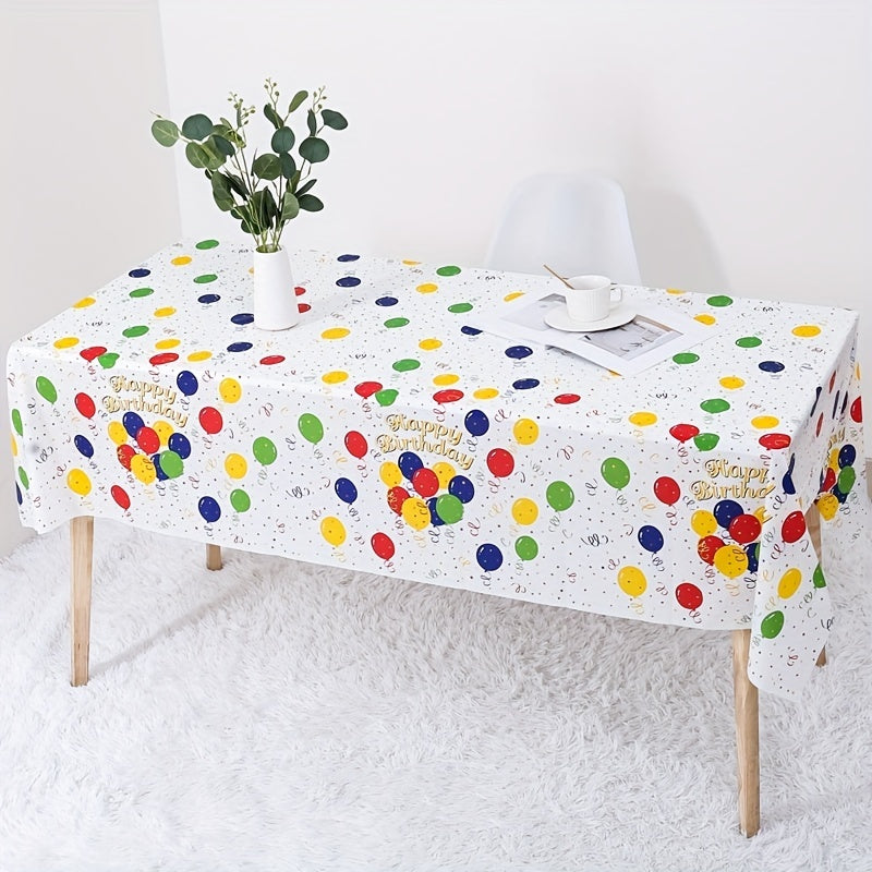 Happy Birthday Balloons Tablecloth for Parties and Events