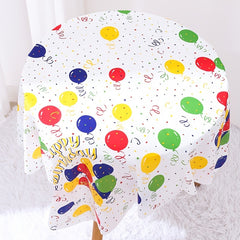 Happy Birthday Balloons Tablecloth for Parties and Events