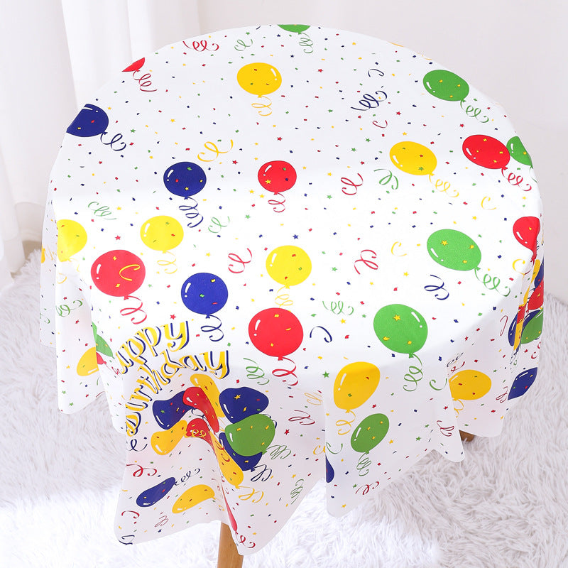 Happy Birthday Balloons Tablecloth for Parties and Events