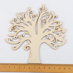 10pcs Natural Wooden Life Tree Carved Painting Craft Scrapbooking DIY