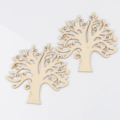 10pcs Natural Wooden Life Tree Carved Painting Craft Scrapbooking DIY