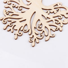 10pcs Natural Wooden Life Tree Carved Painting Craft Scrapbooking DIY