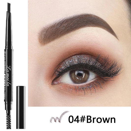 4 Colors Eyebrow Pencil Ultra Fine Mechanical Double Ended Angled Tip & Spoolie