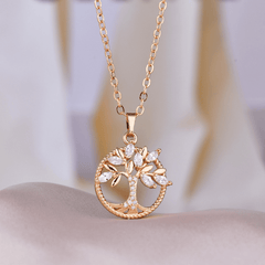 Rhinestone Tree Of Life Pendant Necklace - Birthday Gift For Girls