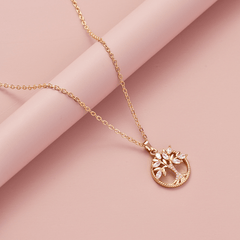 Rhinestone Tree Of Life Pendant Necklace - Birthday Gift For Girls