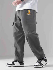 Cartoon Patterns Cargo Pants Men's Loose Fit Drawstring Joggers