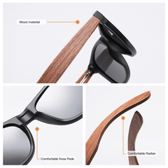 Men's Wooden Sunglasses UV Resistant for Outdoor Beach
