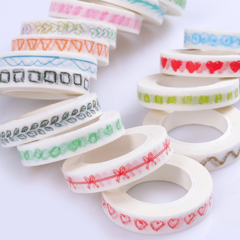 8mm 10m Washi Tape Cartoon Print for Scrapbooking Cut out Borders Divider