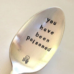 Hand Stamped Dessert Coffee Soup & Poisoned Spoons - Home Restaurant Wedding Use