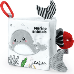 Baby Soft Cloth Book with 3D Animals Tails for Early Development