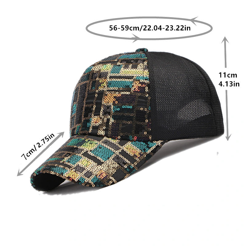 Men's Sequin Mesh Baseball Cap