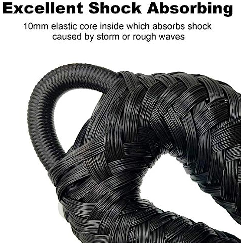 4ft Bungee Dock Lines - Secure Your Boat - Stainless Steel Snap Hooks