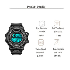 Kids LED Sports Watch Waterproof Luminous Boys Wristwatch