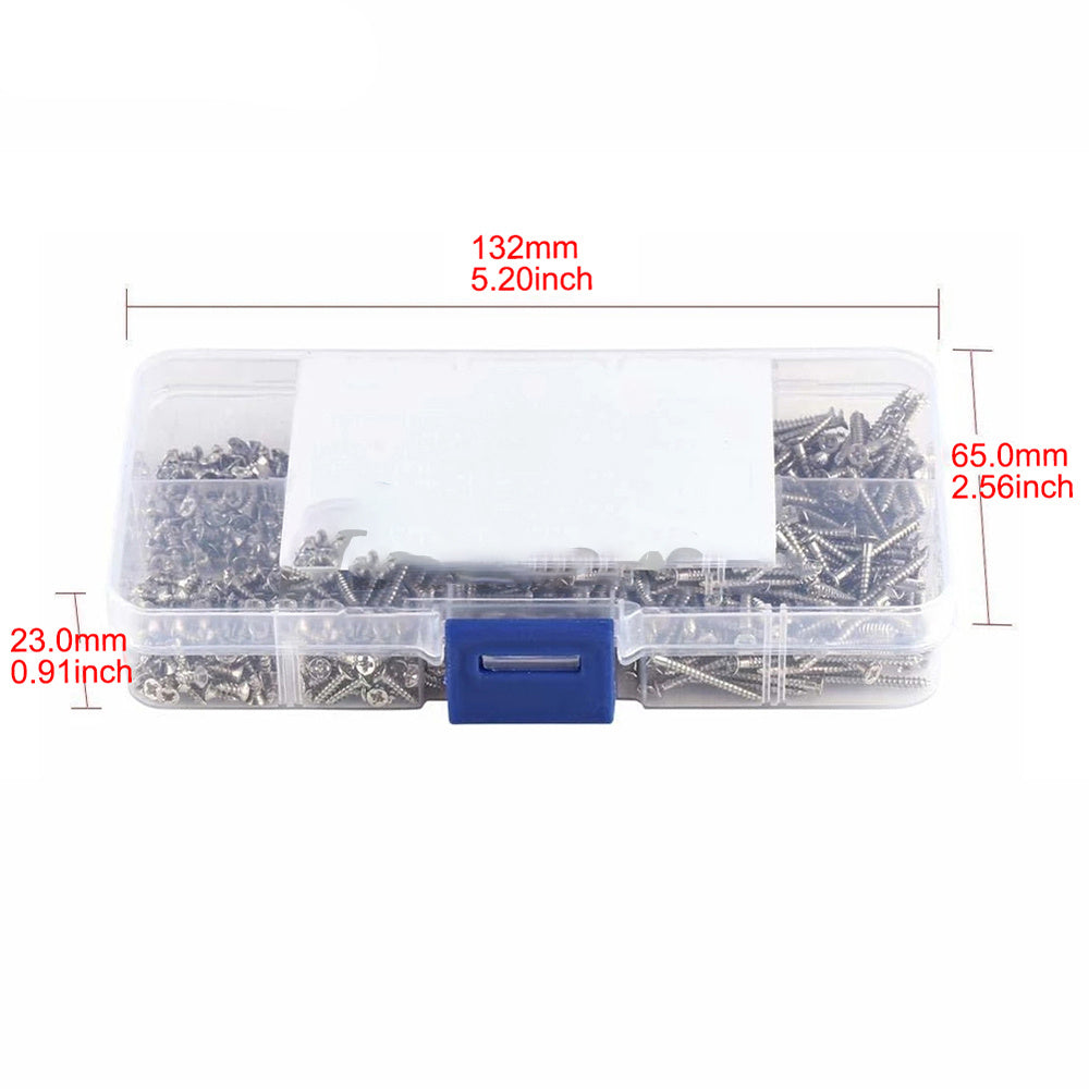 800pcs Stainless Steel Self Tapping Screw Assortment Kit
