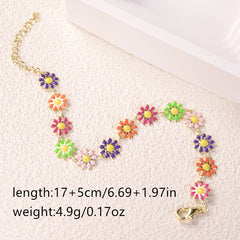Daisy Flower Decor Bracelet Adjustable Hand Jewelry Gift For Girls