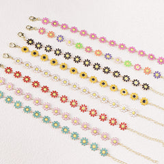 Daisy Flower Decor Bracelet Adjustable Hand Jewelry Gift For Girls