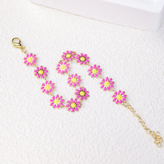 Daisy Flower Decor Bracelet Adjustable Hand Jewelry Gift For Girls