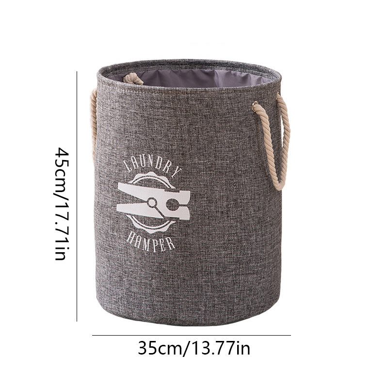 Round Foldable Laundry Basket Linen Storage Bucket Household Item Storage Basket