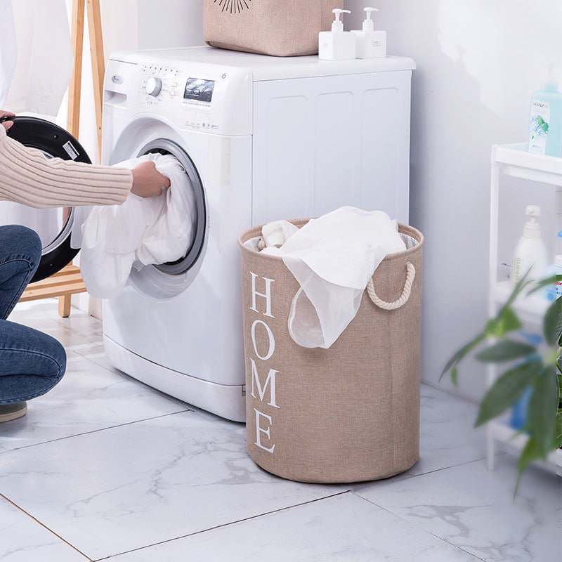 Round Foldable Laundry Basket Linen Storage Bucket Household Item Storage Basket