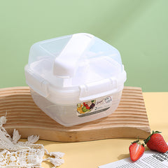 Large Capacity Double Layer Lunch Box for Fruit Salad and Microwave Oven Bento
