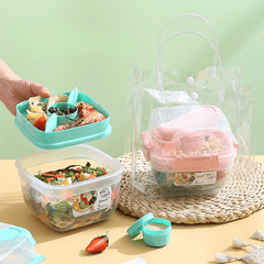 Large Capacity Double Layer Lunch Box for Fruit Salad and Microwave Oven Bento