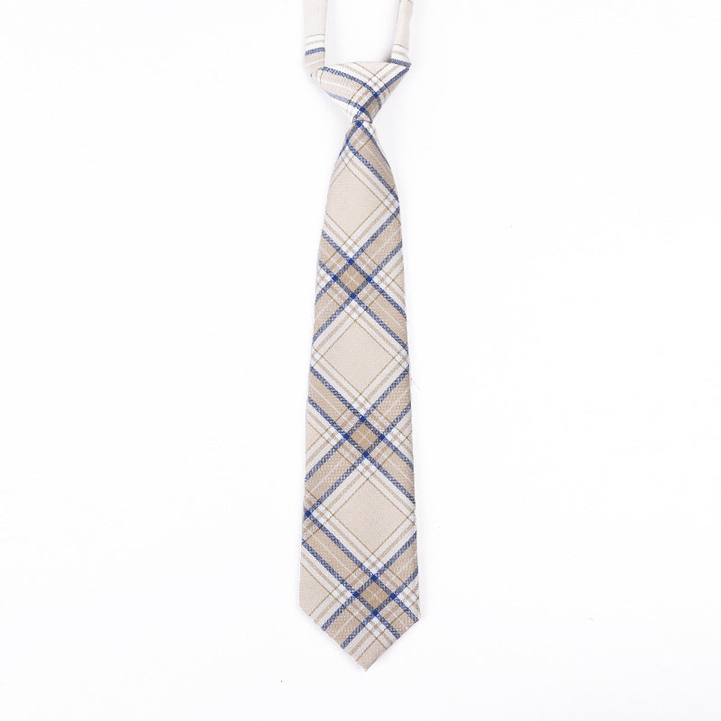 Adult Cotton Plaid Neckties Casual Skinny Slim Student Tie Necktie Gift