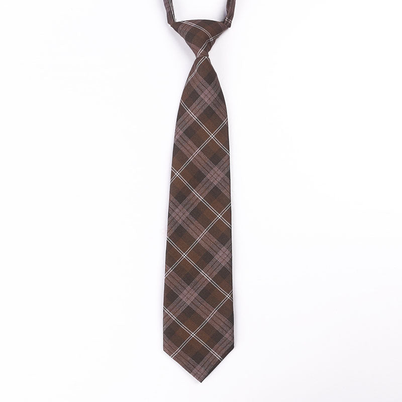 Adult Cotton Plaid Neckties Casual Skinny Slim Student Tie Necktie Gift