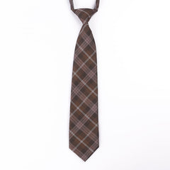 Adult Cotton Plaid Neckties Casual Skinny Slim Student Tie Necktie Gift