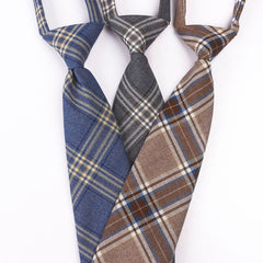 Adult Cotton Plaid Neckties Casual Skinny Slim Student Tie Necktie Gift