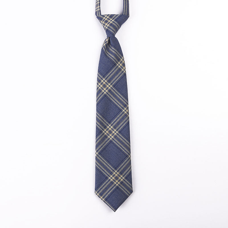 Adult Cotton Plaid Neckties Casual Skinny Slim Student Tie Necktie Gift