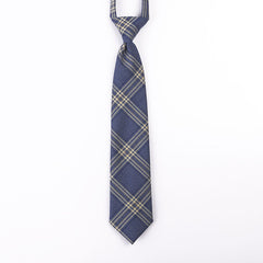 Adult Cotton Plaid Neckties Casual Skinny Slim Student Tie Necktie Gift