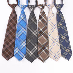 Adult Cotton Plaid Neckties Casual Skinny Slim Student Tie Necktie Gift