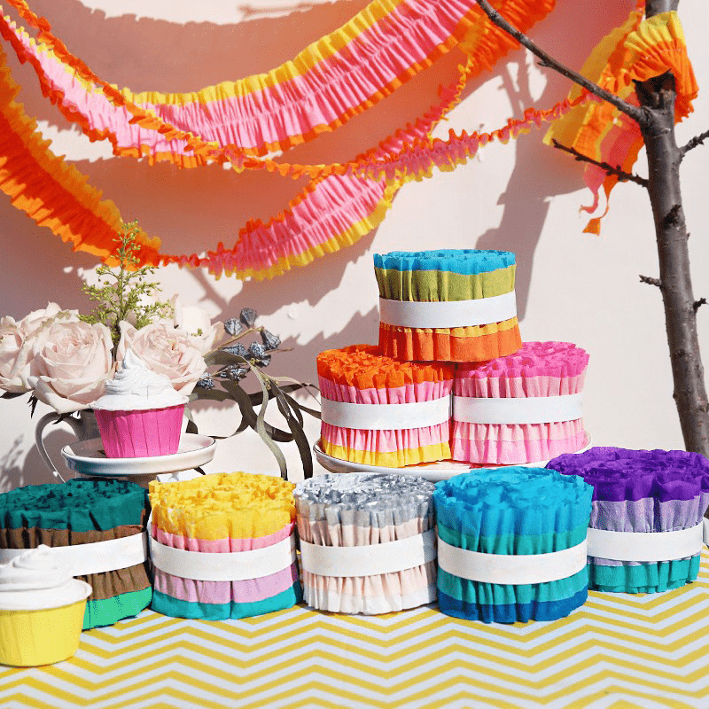 3M Wrinkled Paper Roll Flower Ribbon Background Decoration