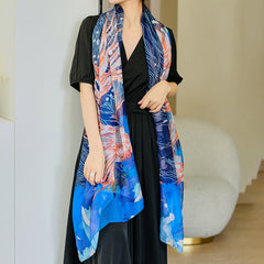 Cloud Yarn Shawl Lightweight Printed Sunscreen Turban