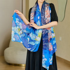 Cloud Yarn Shawl Lightweight Printed Sunscreen Turban
