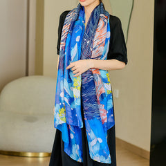 Cloud Yarn Shawl Lightweight Printed Sunscreen Turban