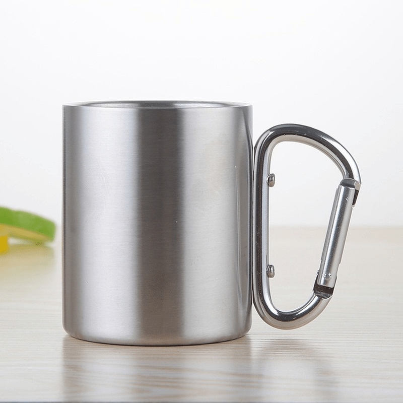 220ml Stainless Steel Water Cup with Handle for Camping