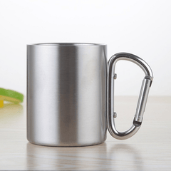 220ml Stainless Steel Water Cup with Handle for Camping