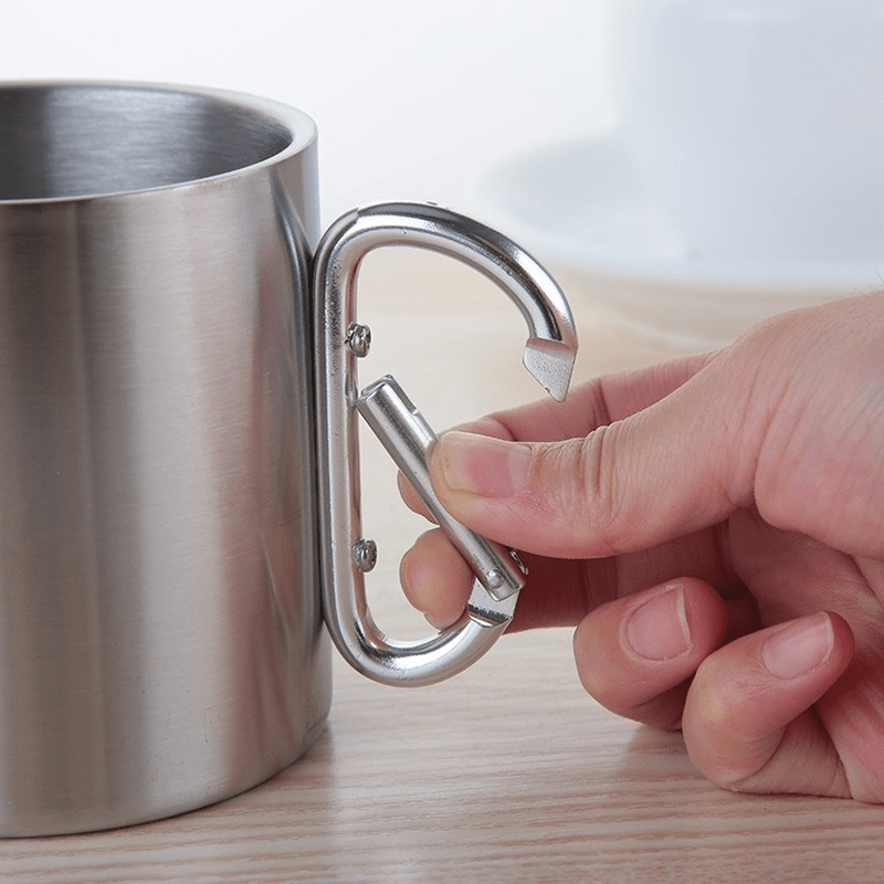 220ml Stainless Steel Water Cup with Handle for Camping