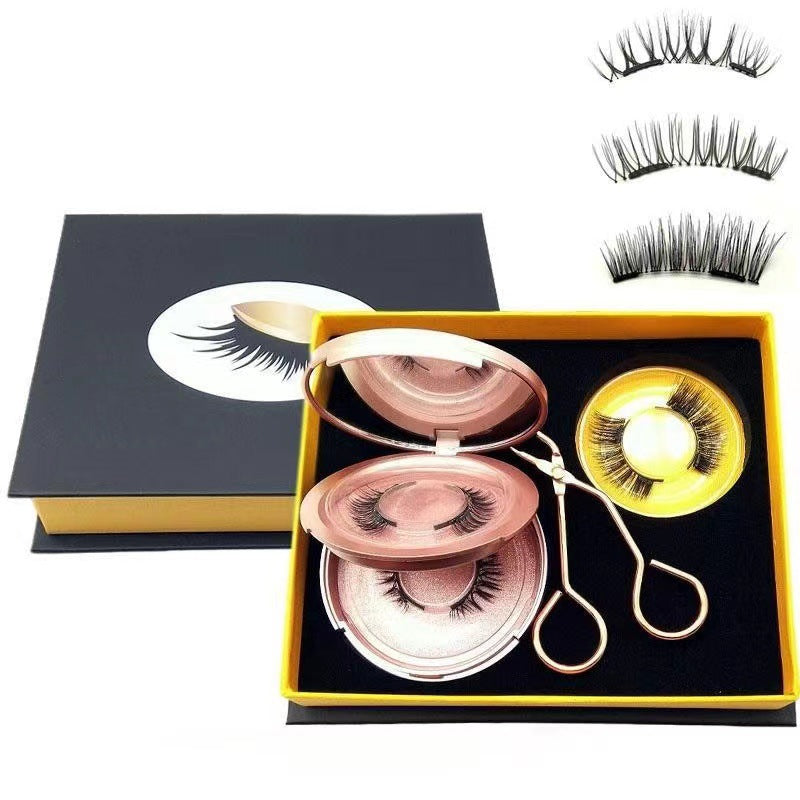 3 Pairs Magnetic False Eyelashes Set with Self Adhesive Technology