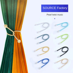 2pcs Faux Pearl Twist Ties for Curtains: Bedroom & Living Room Decor