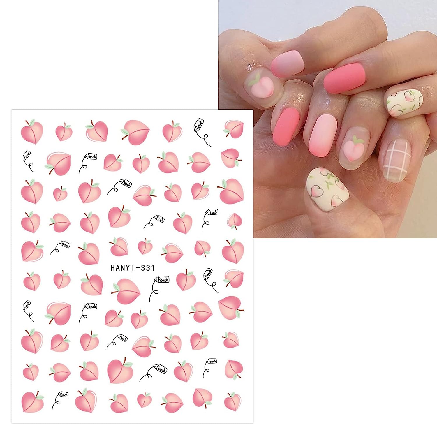 12 Sheets Fruit Nail Art Stickers Self Adhesive Decals